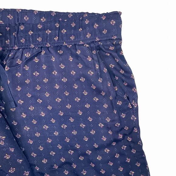 LOFT Blue Multi Print Wide Leg Pull-On Pants Size 14 100% Viscose - Picture 3 of 5